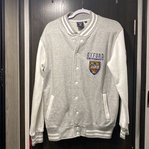 Oxford cotton/poly blend bomber jacket